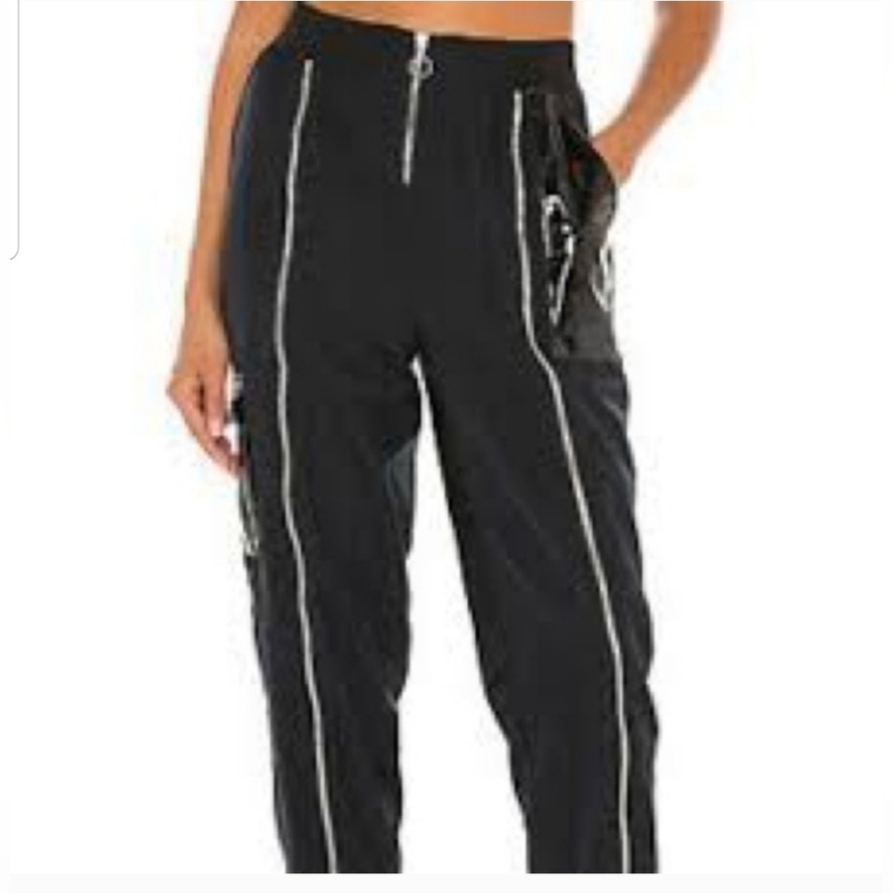 Nike Black Track Pants with White Piping